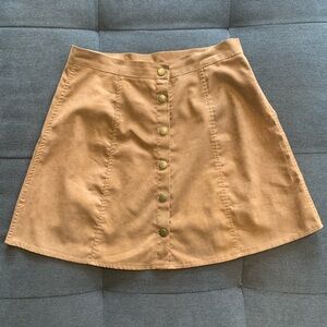 Tan Button-Front Women's Skirt